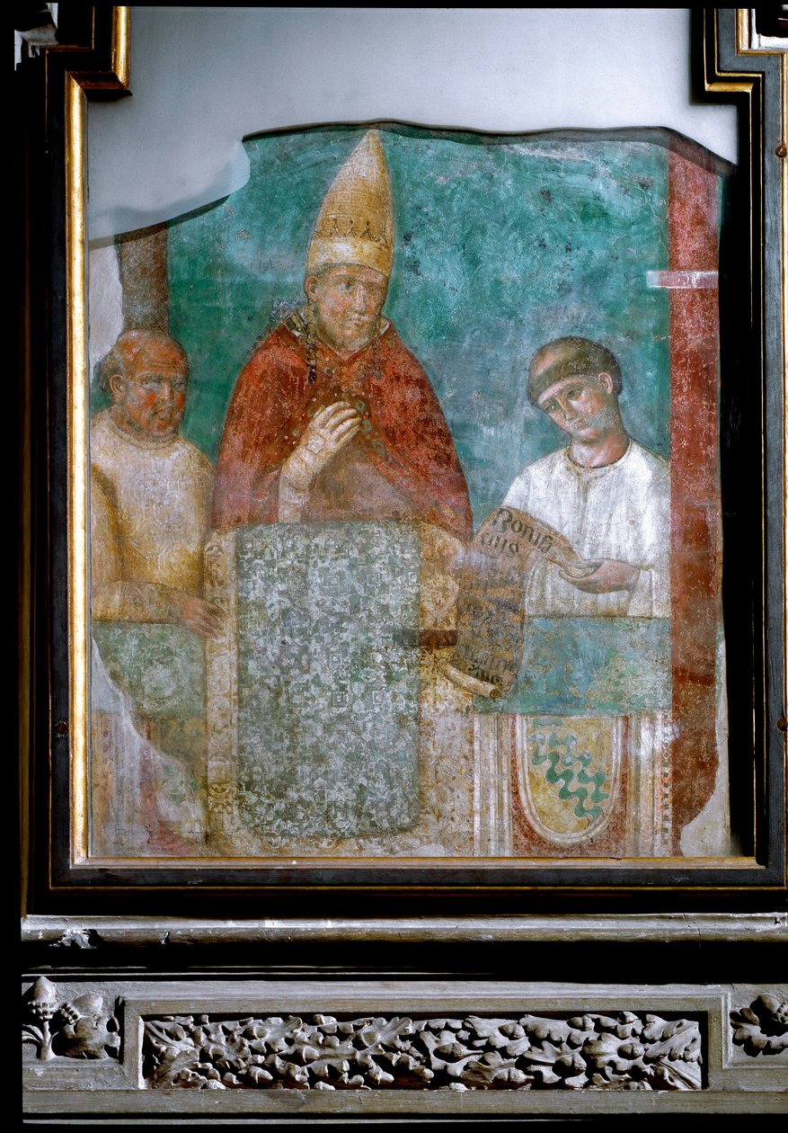 Papież Bonifacy VIII ogłasza rok 1300 Jubileuszem (Fresco autorstwa Giotto (c.1266 1337)