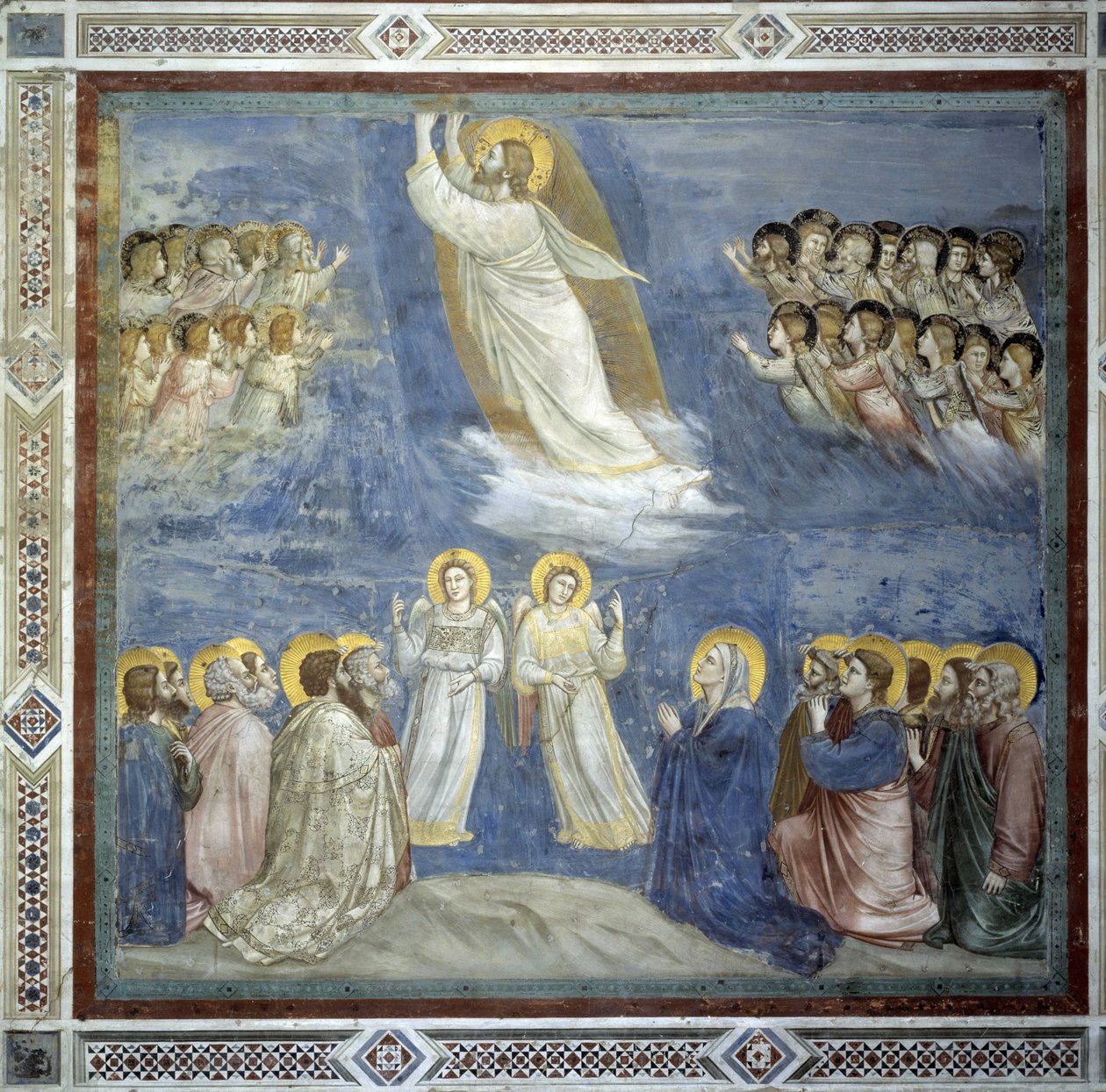 Wniebowstąpienie Chrystusa. Fresk autorstwa Giotto di Bondone (1267-1337) autorstwa Giotto (c.1266 1337)