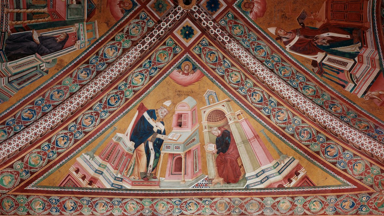 Lekarze Kościoła: św. Ambroży (fresk) autorstwa Giotto (c.1266 1337)