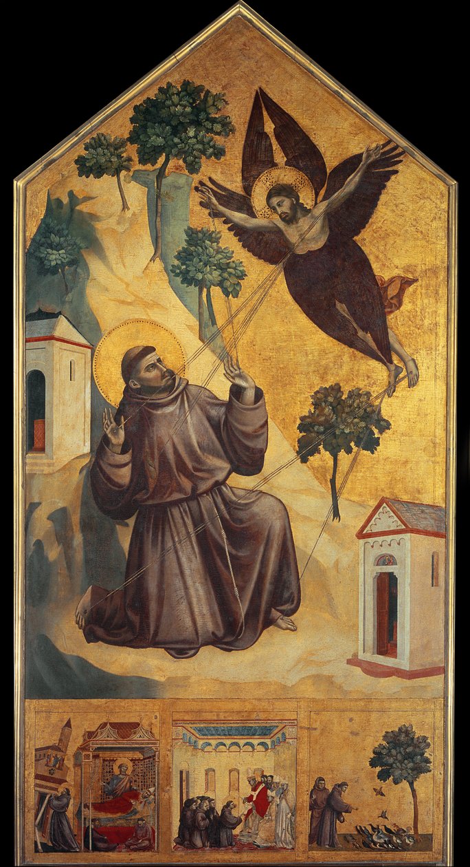 Stygmaty św. Franciszka - Tempera na drewnie, ok. 1295-1300 autorstwa Giotto (c.1266 1337)