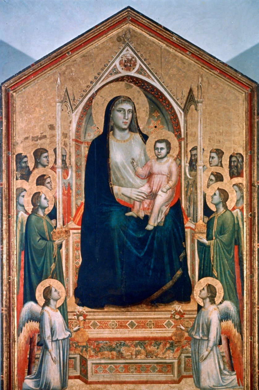 Madonna z Dzieciątkiem na tronie, c1300-1303 autorstwa Giotto di Bondone