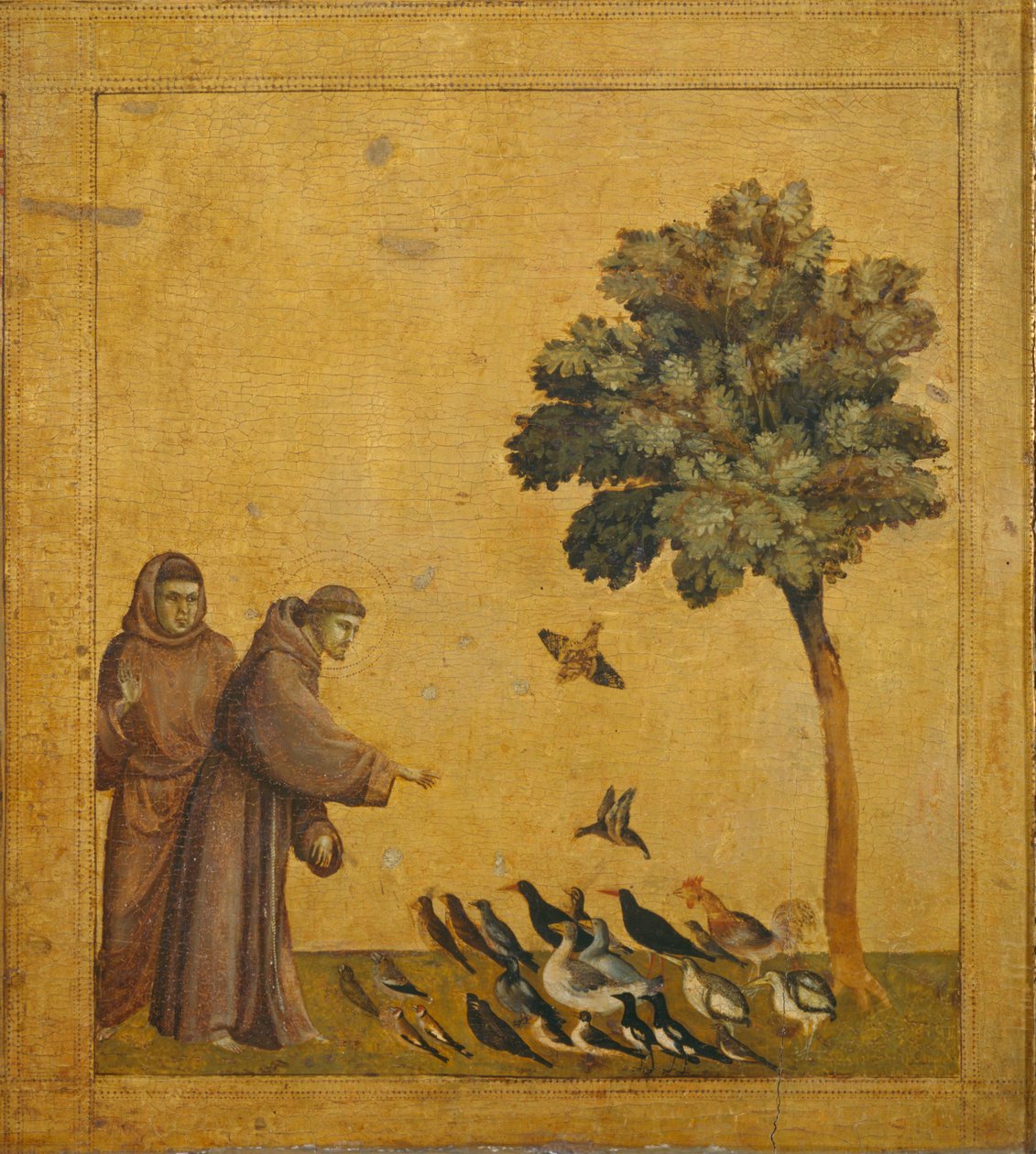Saint Francois prechant aux oiseaux - Święty Franciszek nauczający ptaki ... autorstwa Giotto di Bondone (style of)