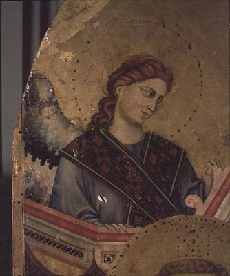 Anioł z Madonny z Dzieciątkiem na tronie autorstwa Giotto di Bondone