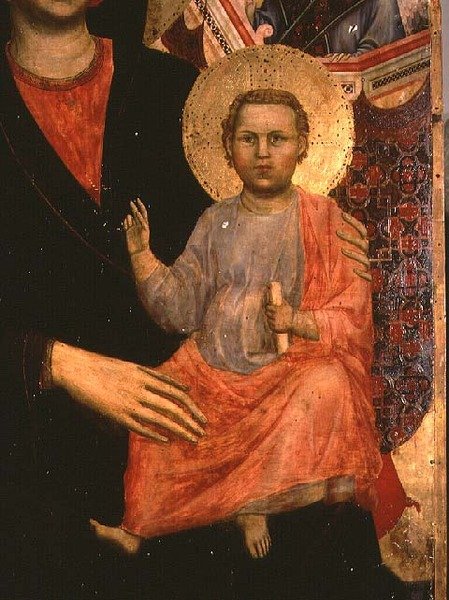 Dzieciątko Jezus od Madonny z Dzieciątkiem na Tronie: autorstwa Giotto di Bondone