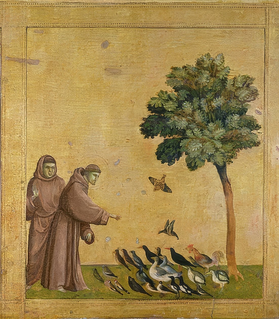 Święty Franciszek przemawia do ptaków. Około 1295-1300 (Predella, patrz też zdjęcie nr 19398) autorstwa Giotto di Bondone