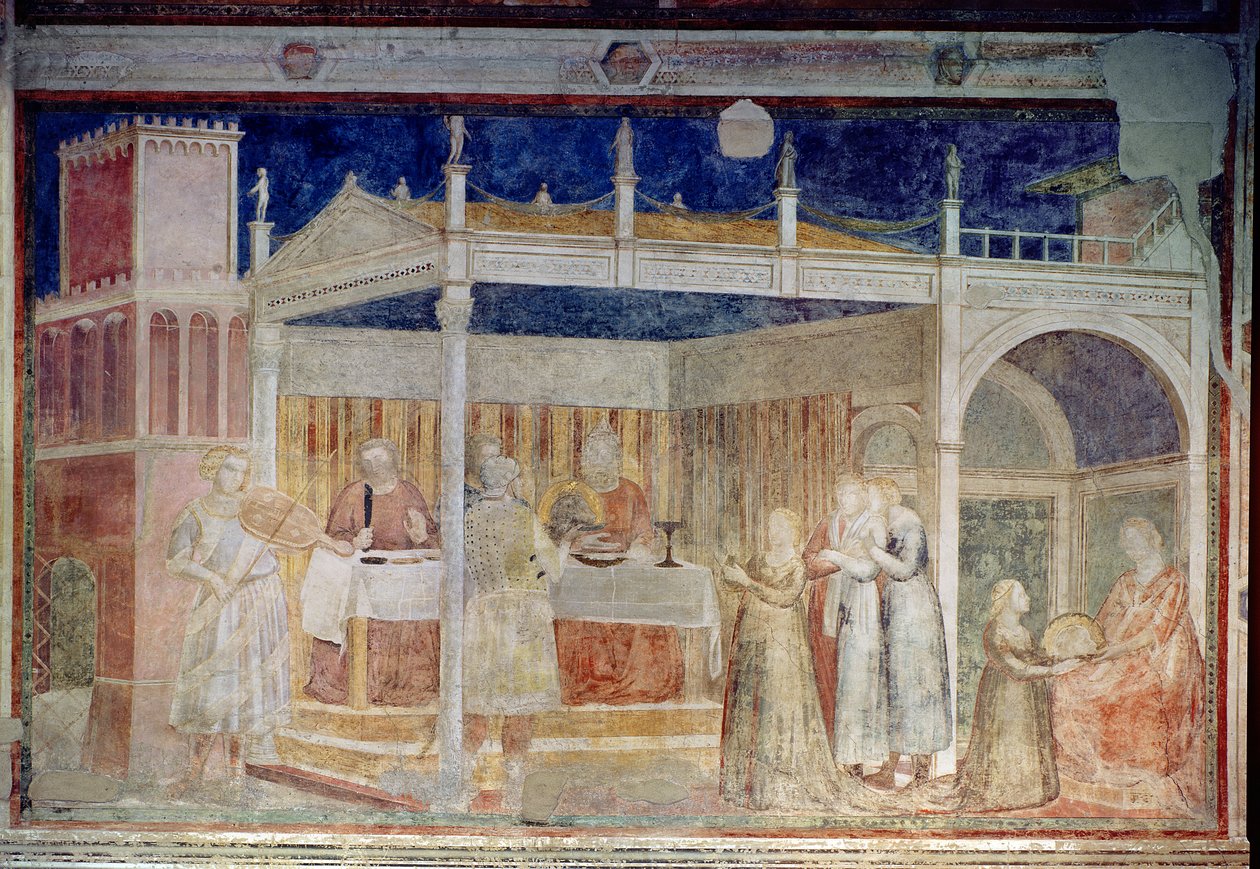 Bankiet Heroda, z kaplicy Peruzzi autorstwa Giotto di Bondone