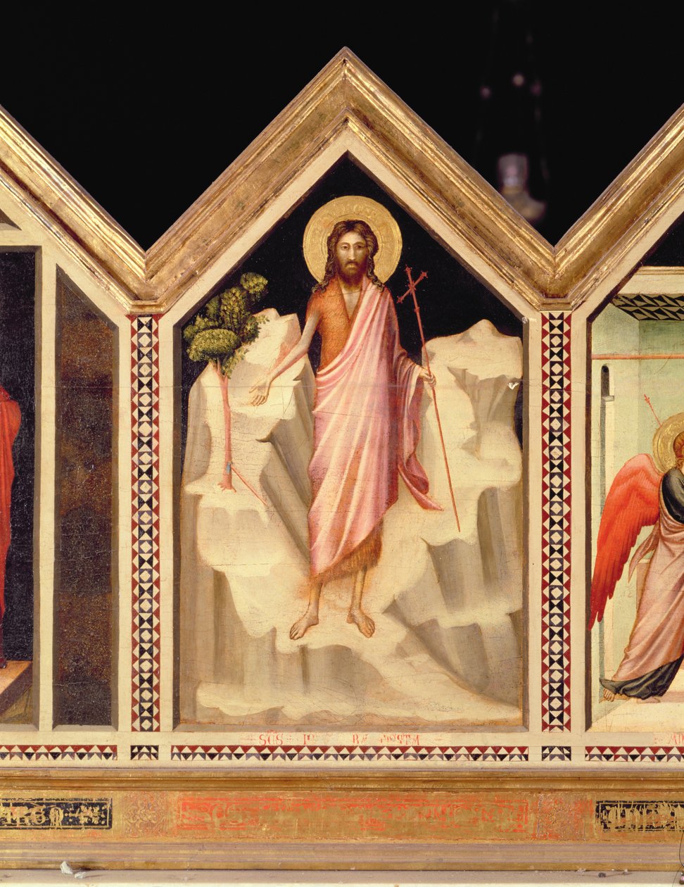 Św. Jan Chrzciciel, środkowy lewy panel Poliptyk Św. Reparaty, rewers z 66558, patrz także 66564-66568 autorstwa Giotto di Bondone