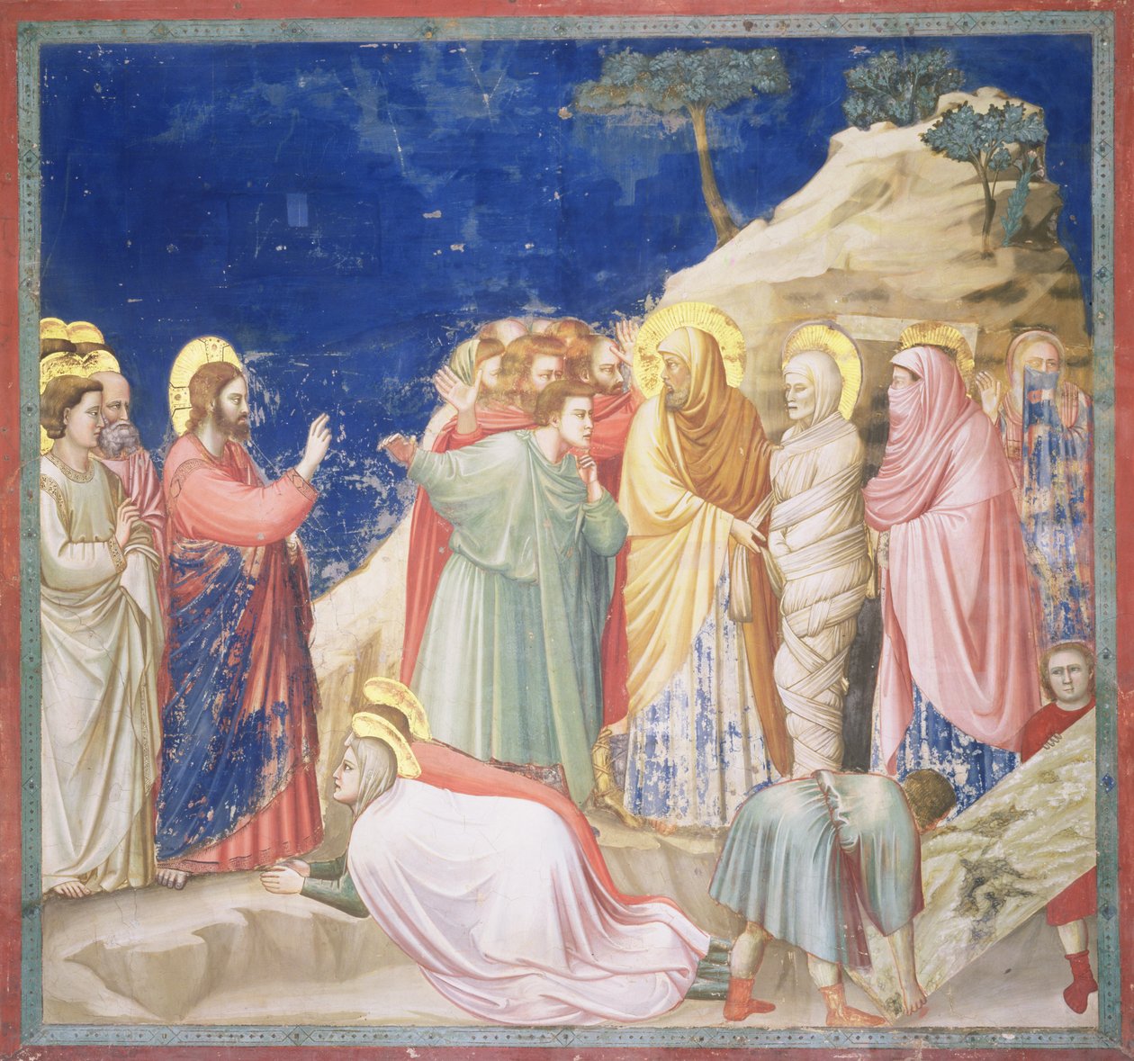 Wskrzeszenie Łazarza, ok. 1305 (przed przywróceniem) (patrz także 192699) autorstwa Giotto di Bondone