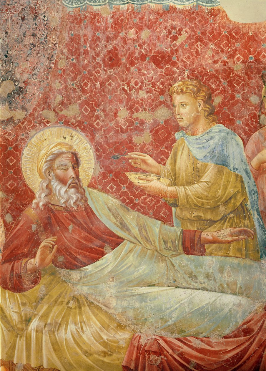 Izaak odrzuca Ezawa, detal przedstawiający Izaaka i Ezawa, ok. 1288 (detal z 350996) autorstwa Giotto di Bondone