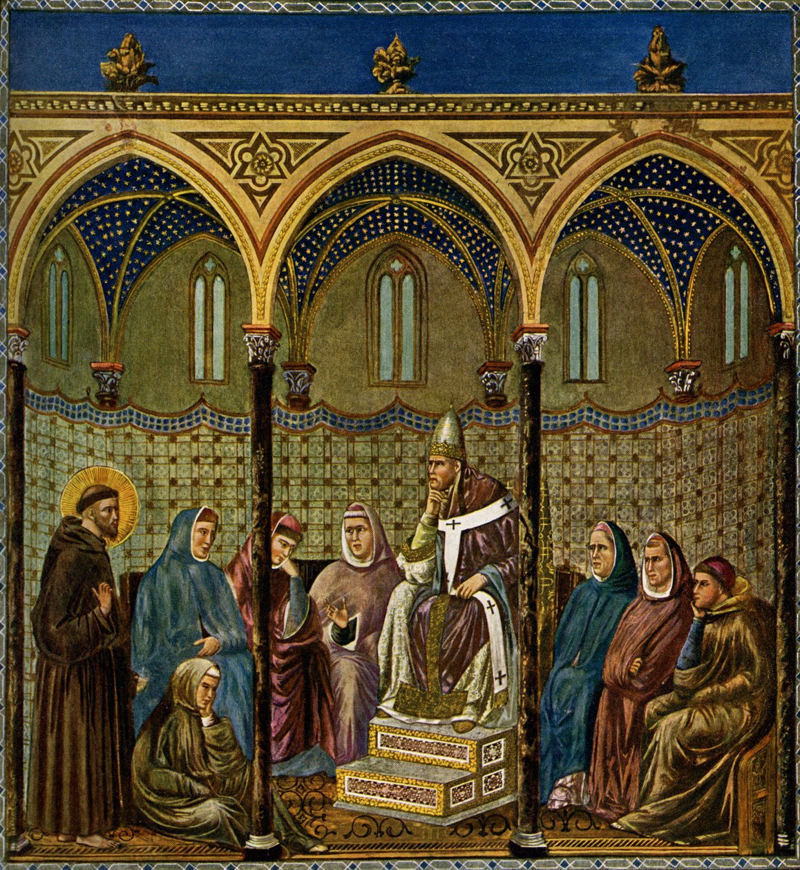 Święty Franciszek z Asyżu przemawia do papieża Honoriusza III autorstwa Giotto di Bondone