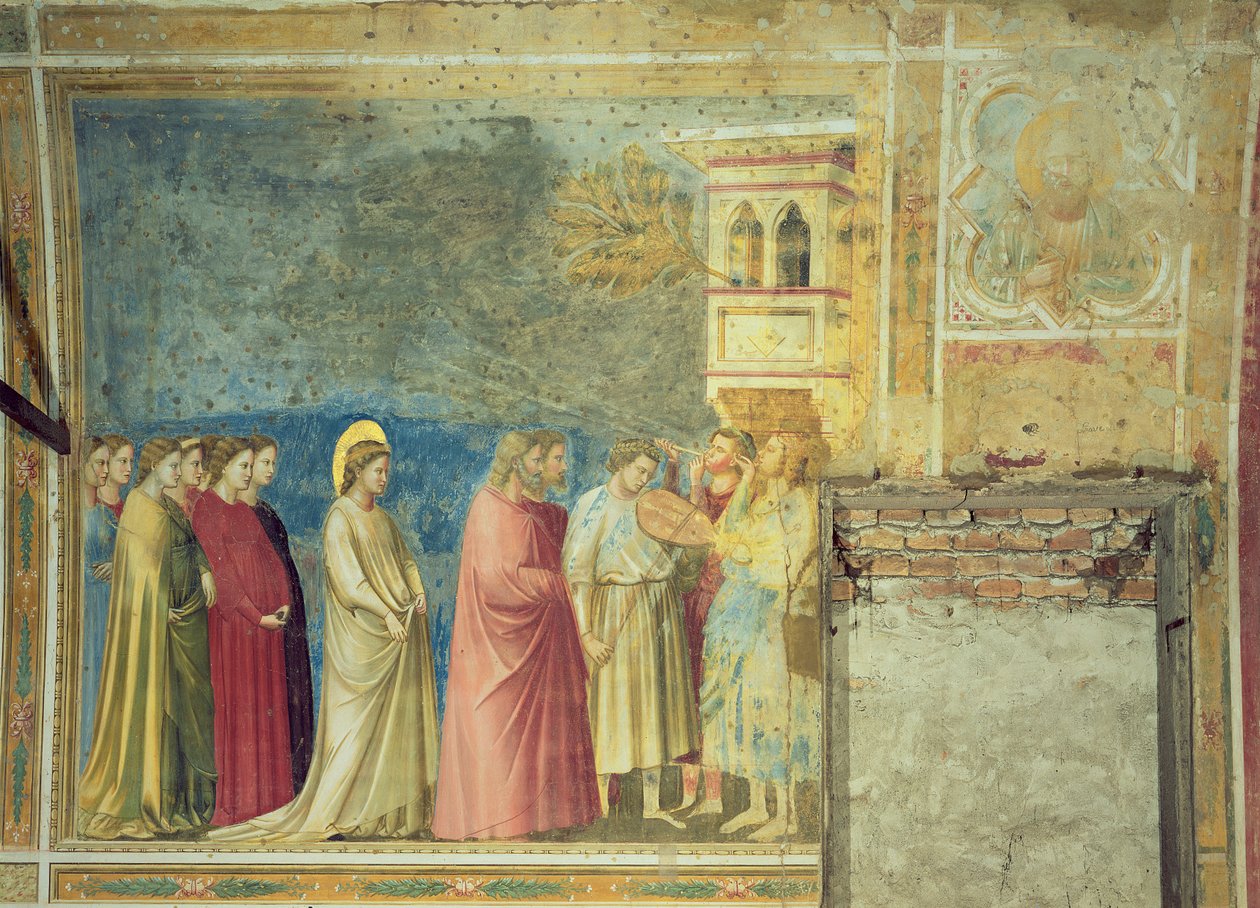 Procesja ślubna dziewic, c.1305 (po renowacji) autorstwa Giotto di Bondone