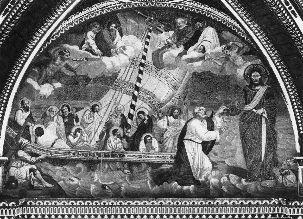 Navicella św. Piotra (mozaika) autorstwa Giotto di Bondone after Giotto di Bondone after