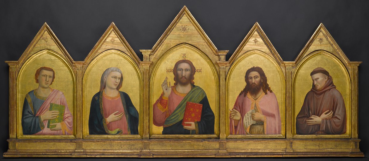 Ołtarz Peruzzi, ok. 1310-1315 (tempera i złoty płatek na desce) autorstwa Giotto di Bondone
