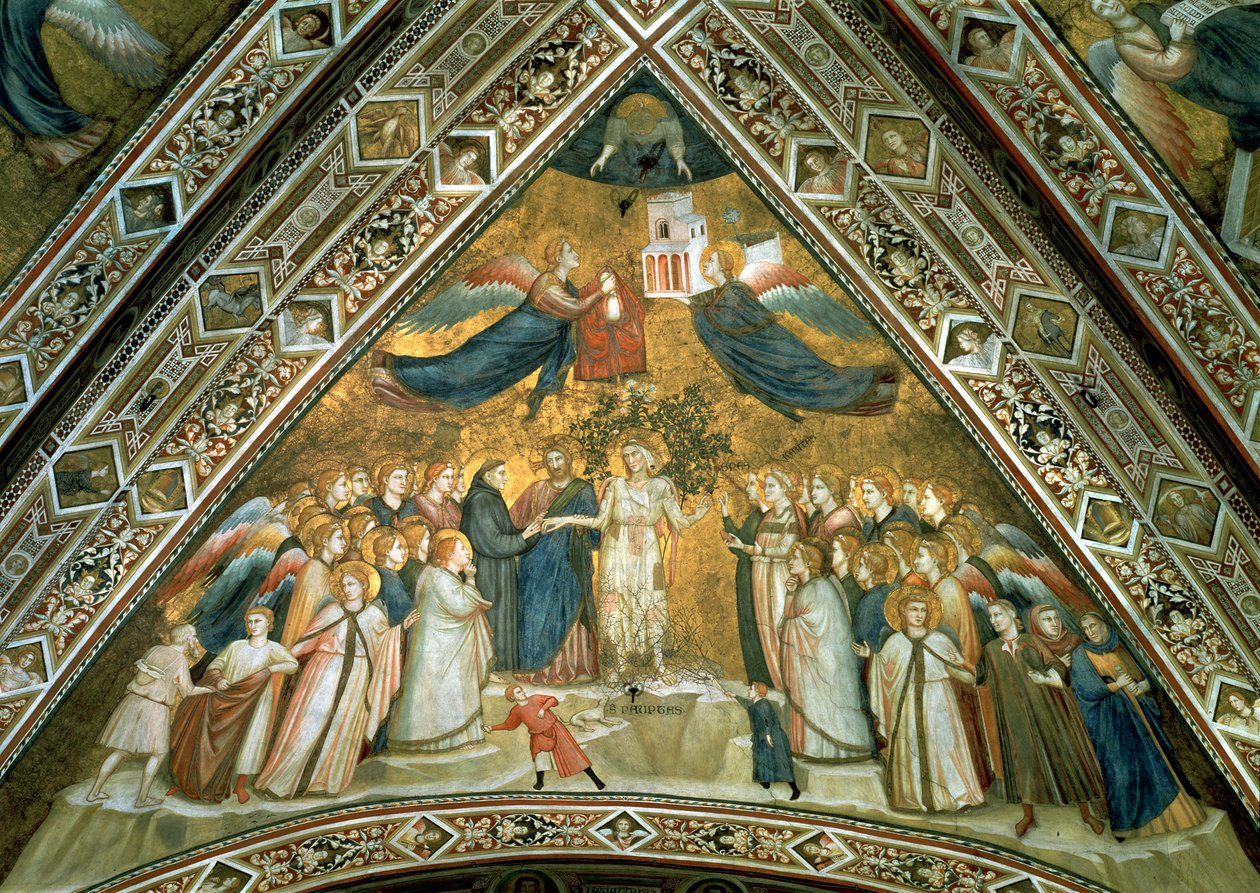 Mistyczne małżeństwo św. Franciszka ze świętym ubóstwem autorstwa Giotto di Bondone school of Giotto di Bondone school of