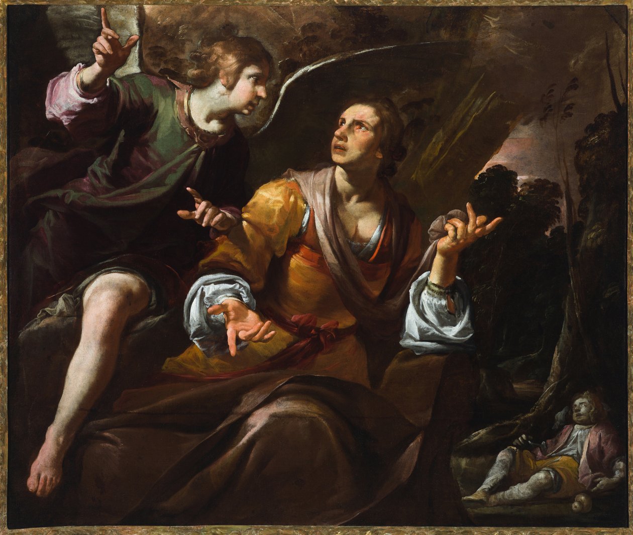 Hagar i anioł, ok. 1640 r. (olej na płótnie) autorstwa Giovacchino Assereto