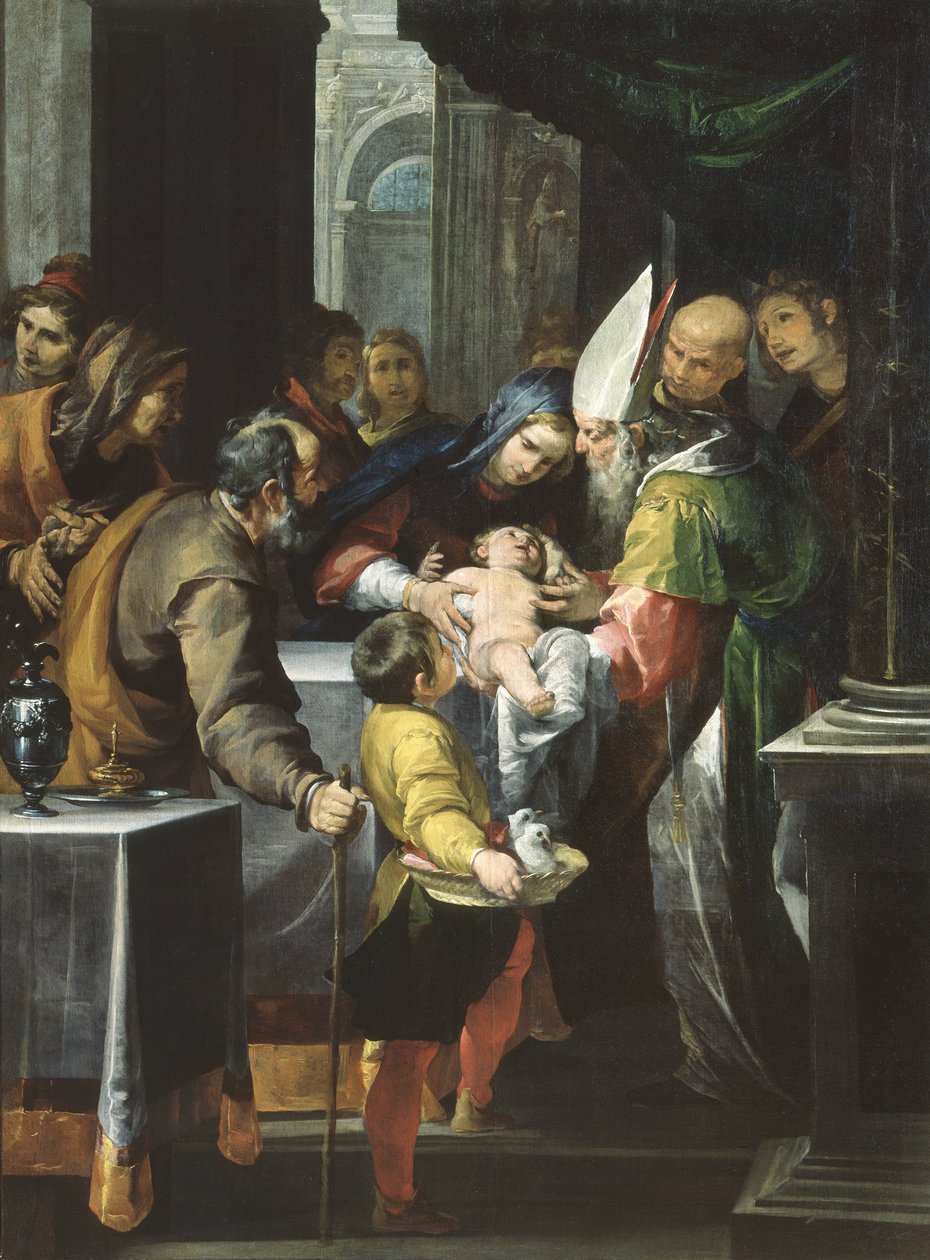 Prezentacja w Świątyni, ok. 1630 (olej na płótnie) autorstwa Giovacchino Assereto