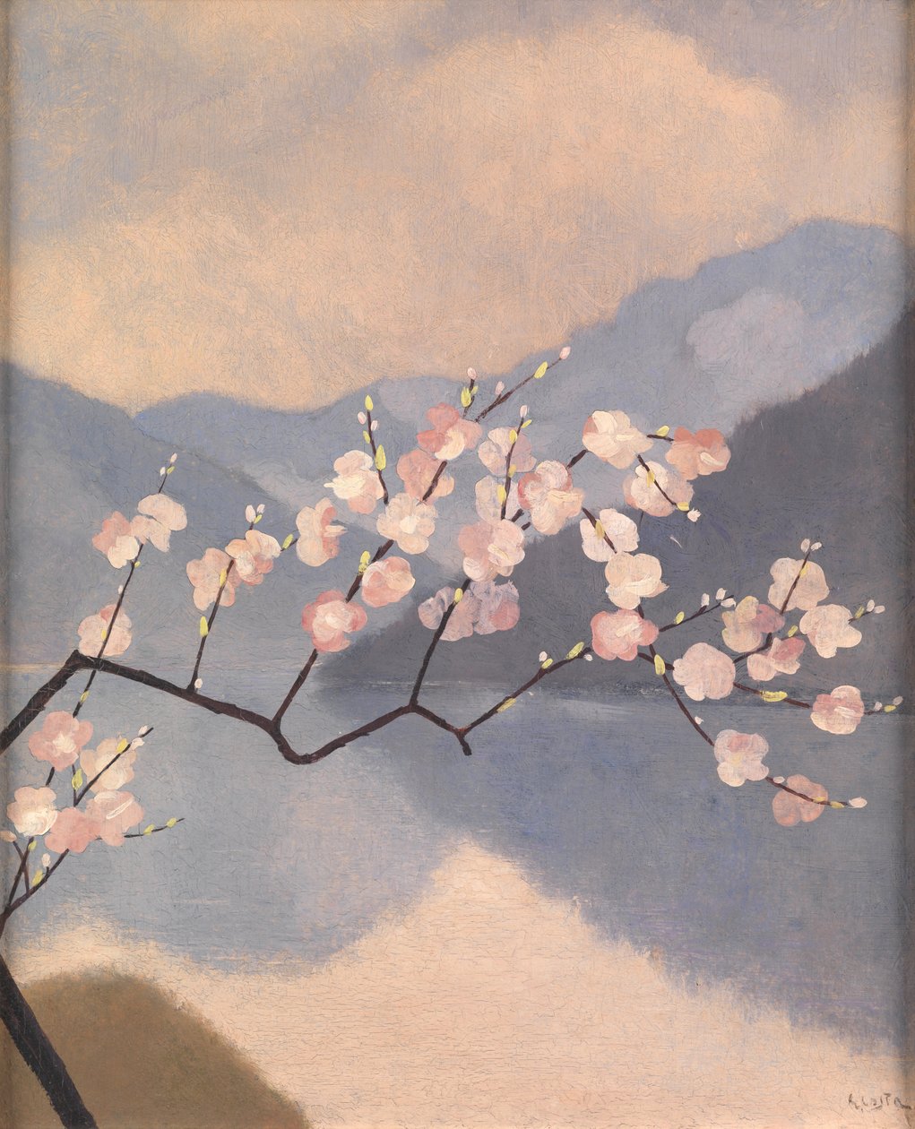 Blossom on the Lake (olej na panelu) autorstwa Giovan Battista Costa