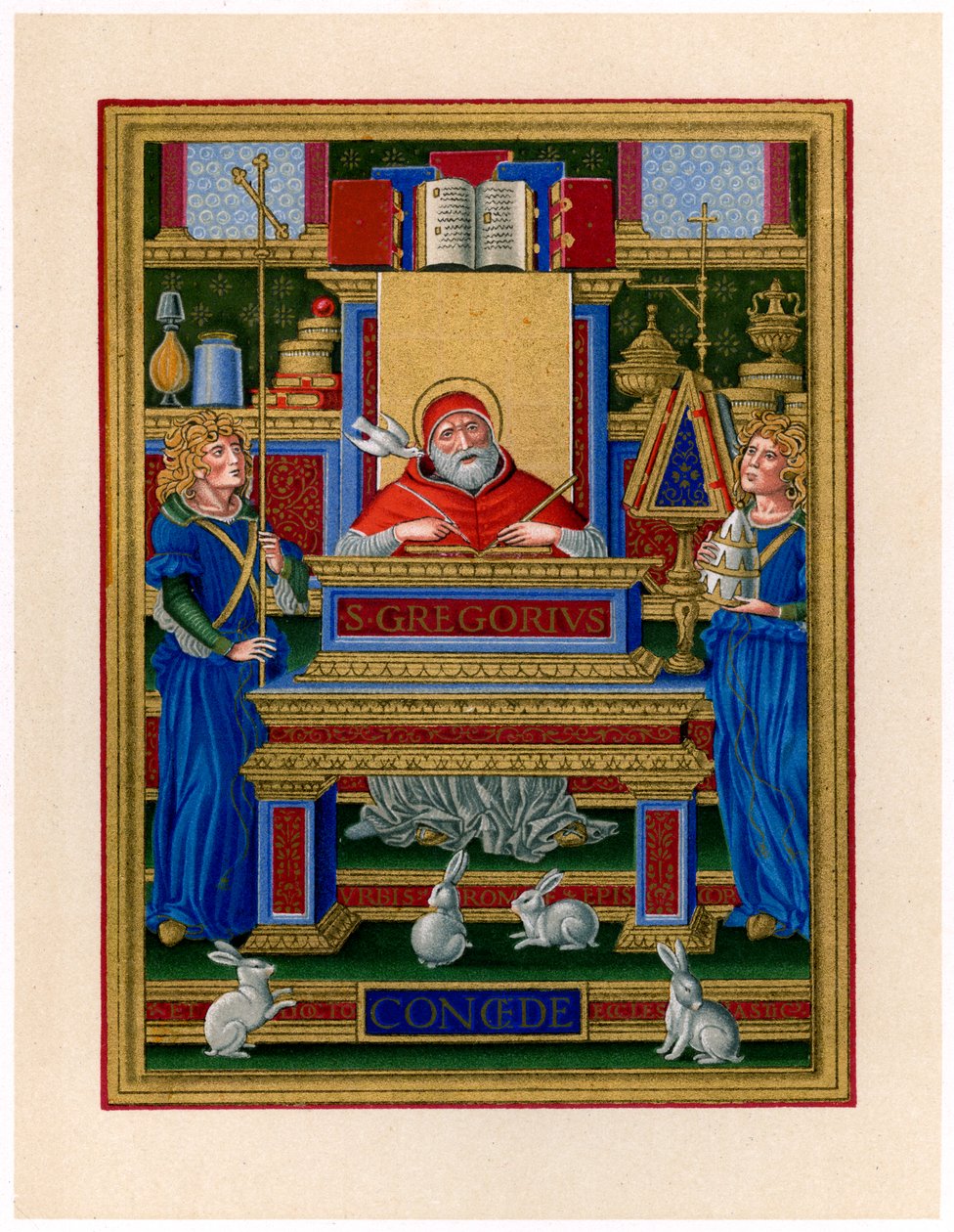 Św. Grzegorz Wielki otrzymujący natchnienie od Ducha Świętego, ok. 1490 r autorstwa Giovan Pietro Birago
