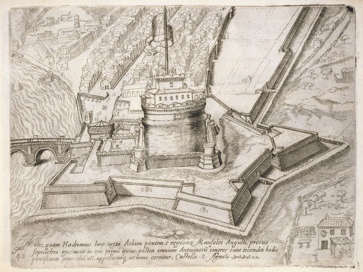 Grobowiec Hadriana z „Cosimo Medici Duca florentine”, opublikowany w 1569 r. autorstwa Giovanantonio Dosio