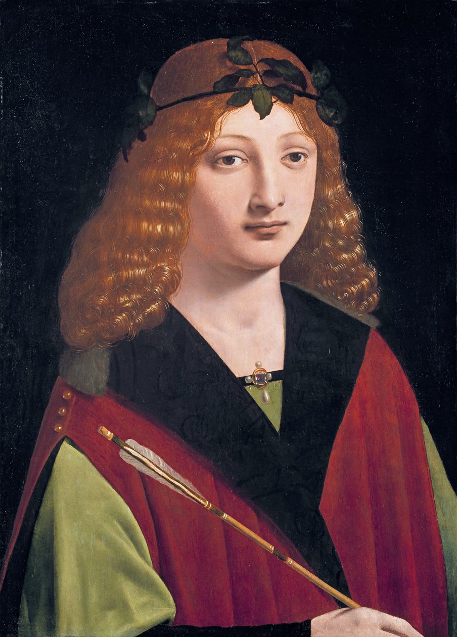 Portret młodzieńca trzymającego strzałę autorstwa Giovanni Antonio Boltraffio