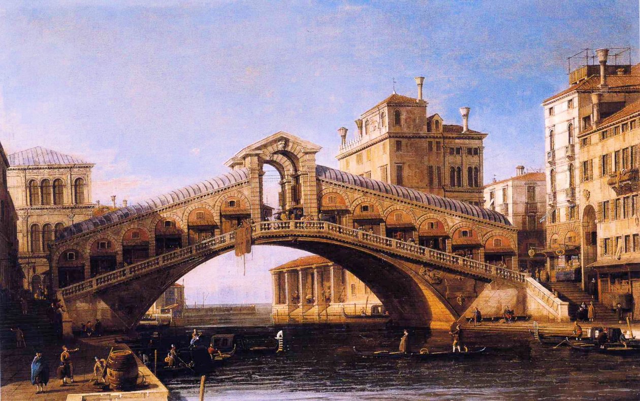 Capriccio mostu Rialto z laguną Beyond.JPG autorstwa Giovanni Antonio Canal