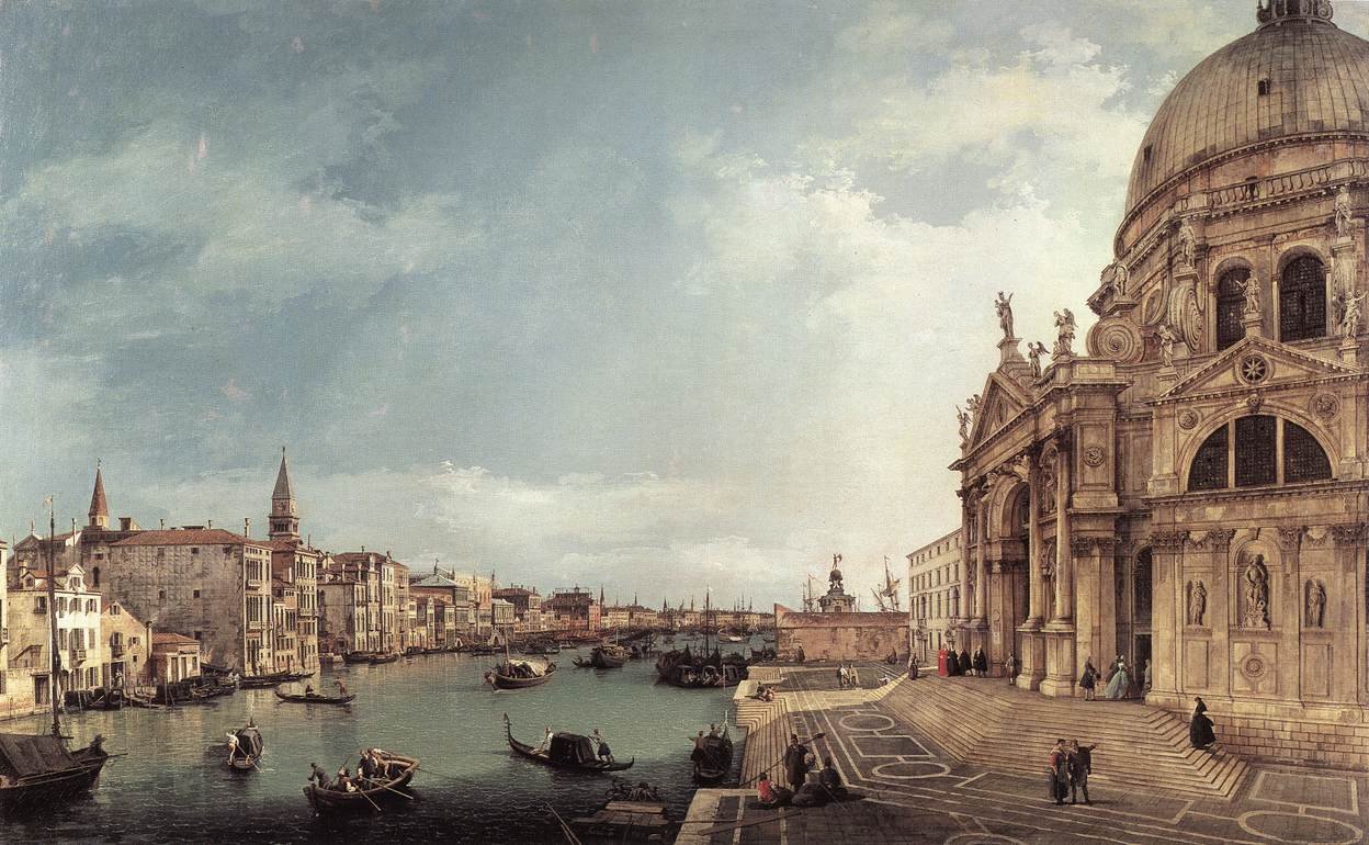 Wejście na Canal Grande; Patrząc na Wschód autorstwa Giovanni Antonio Canal