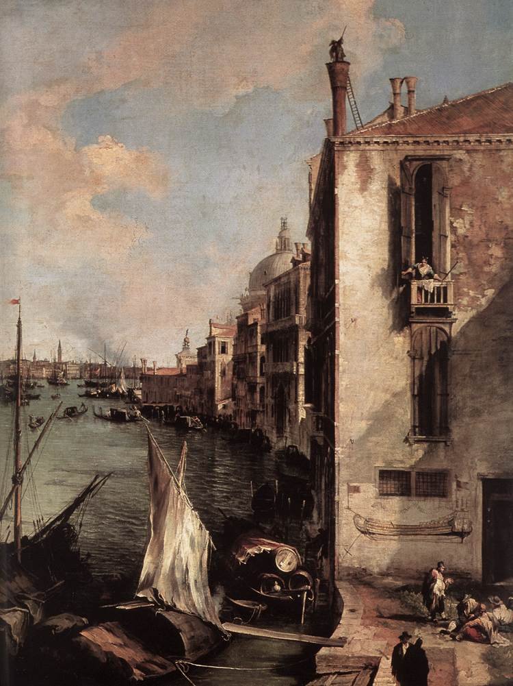 Canal Grande, patrząc na wschód od Campo San Vio (szczegół) autorstwa Giovanni Antonio Canal