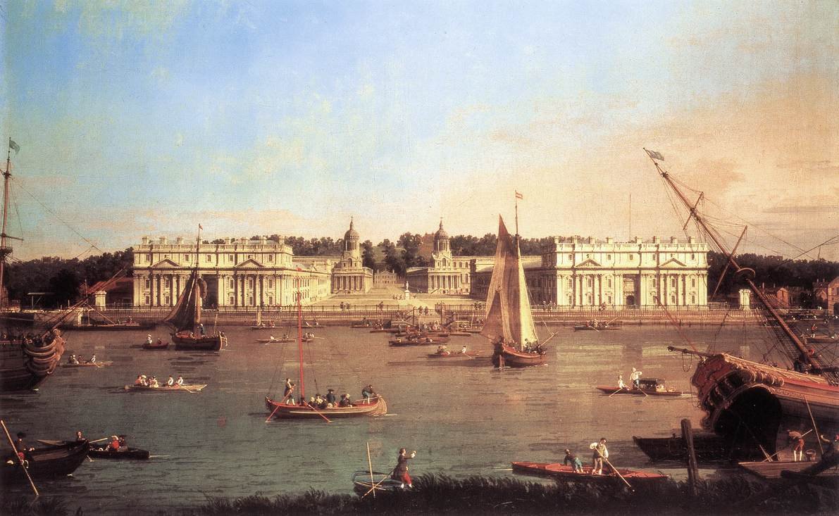 Szpital Greenwich z Północnego Brzegu Tamizy autorstwa Giovanni Antonio Canal