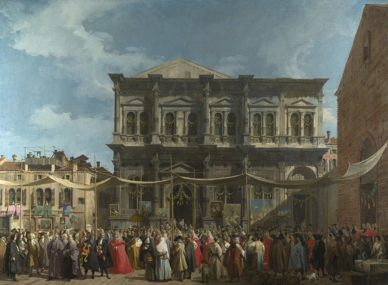 Doża odwiedzający kościół i Scuola di San Rocco, ok. 1735 autorstwa Giovanni Antonio Canal