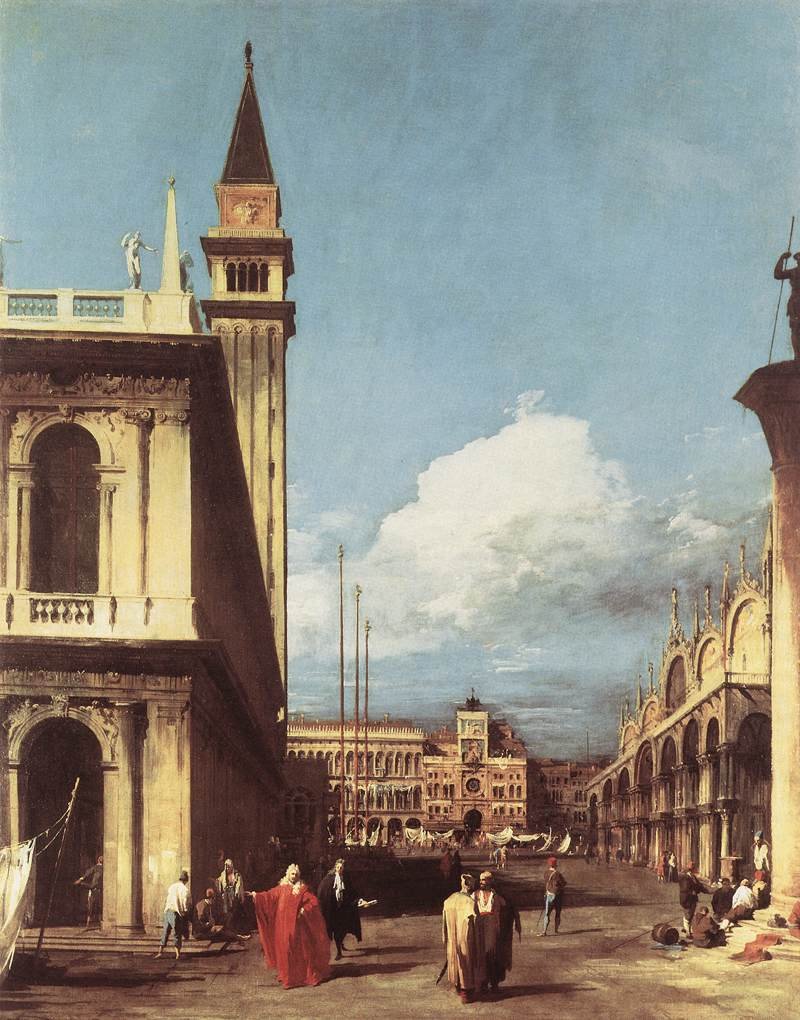 Piazzetta, patrząc w stronę Wieży Zegarowej autorstwa Giovanni Antonio Canal
