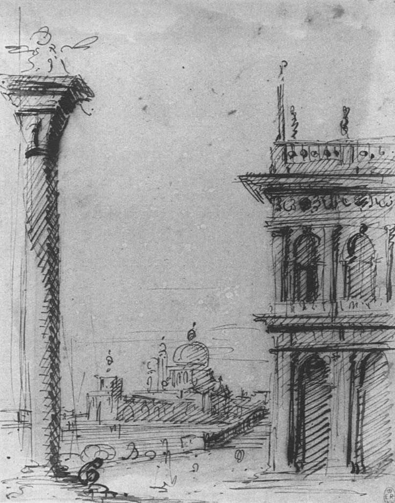 Piazzetta Patrząc w stronę S. Maria della Salute autorstwa Giovanni Antonio Canal