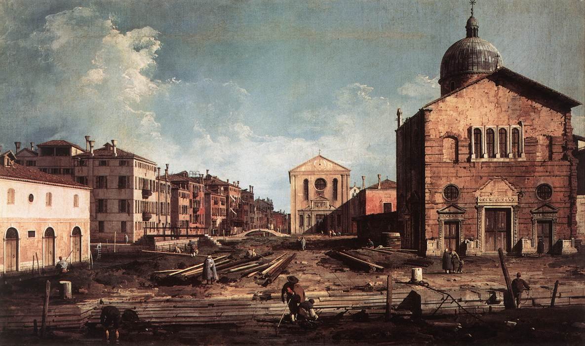 Widok na San Giuseppe di Castello autorstwa Giovanni Antonio Canal