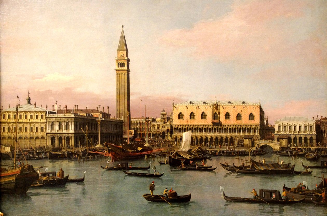 Widok na Piazzetta i Bassin San Marco w Wenecji autorstwa Giovanni Antonio Canal