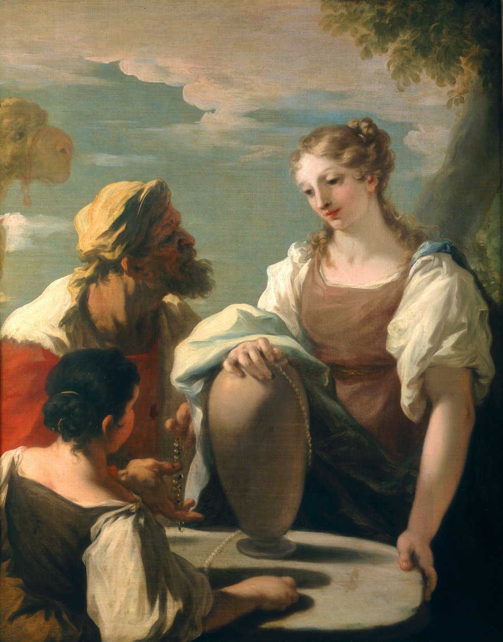 Rebecca przy studni autorstwa Giovanni Antonio Pellegrini