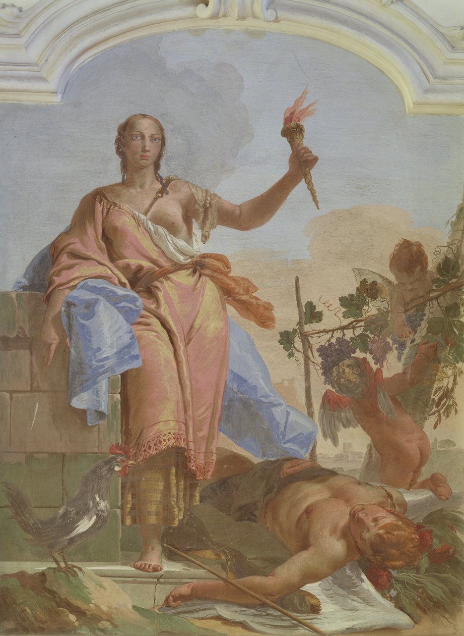 Przemysł triumfuje nad lenistwem autorstwa Giovanni Battista Tiepolo