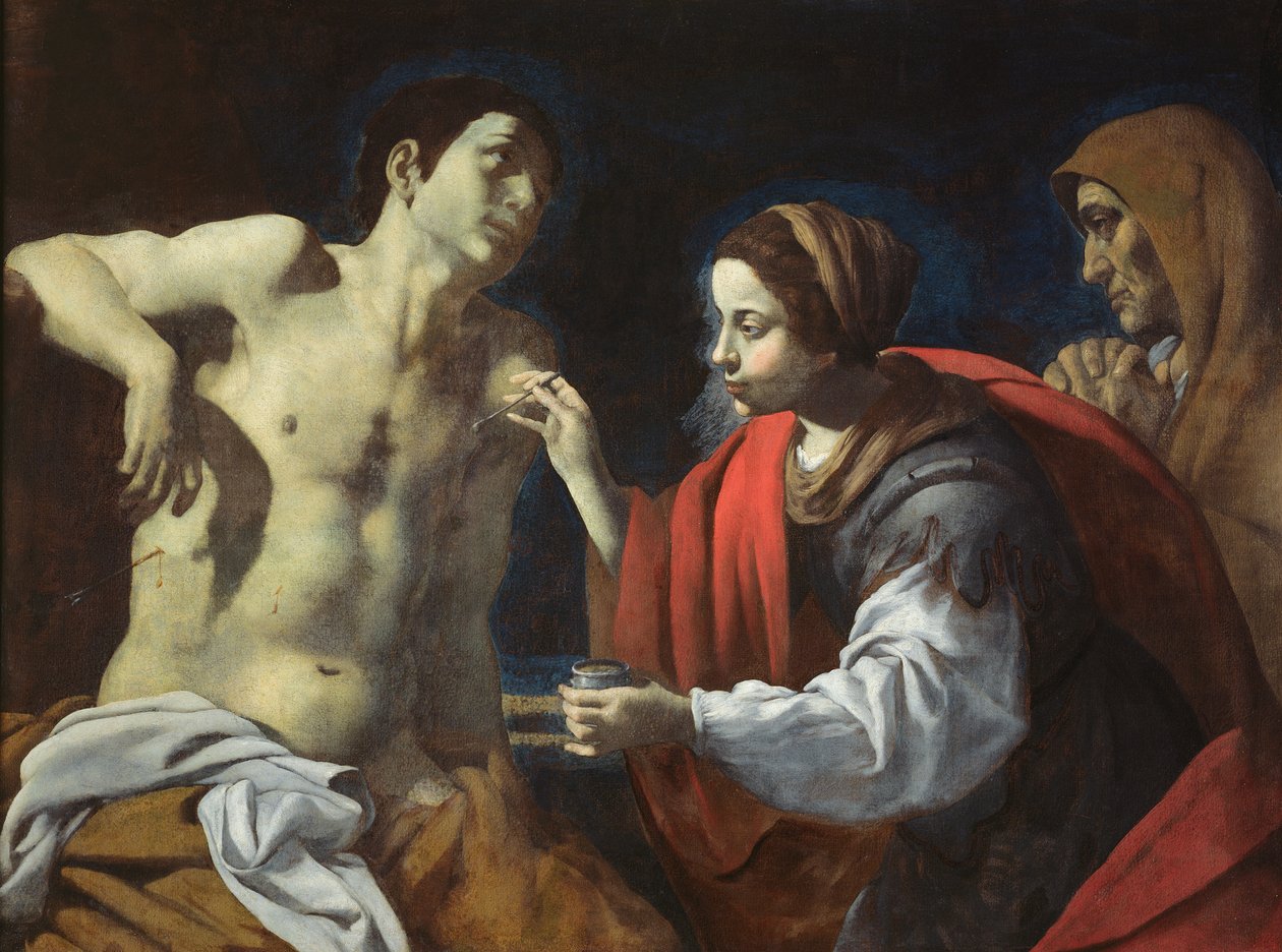 Św. Sebastian pod opieką św. Ireny autorstwa Giovanni Battista Caracciolo