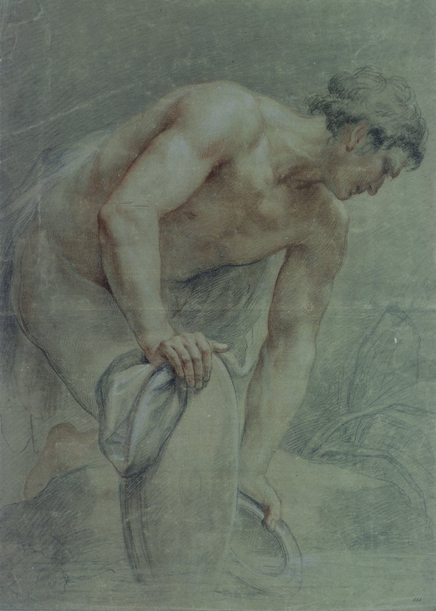Figura Wojownika częściowo drapowana, XVIII w. (rysunek) autorstwa Giovanni Battista Cipriani