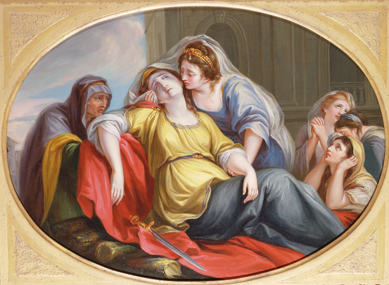 Śmierć Dydony, 1778 (olej na miedzi) autorstwa Giovanni Battista Cipriani