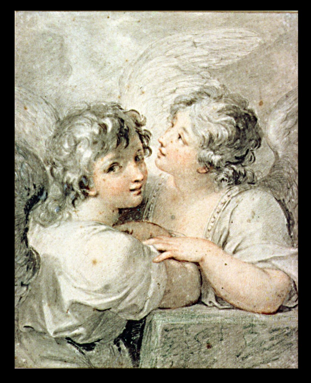 Dwa anioły, XVIII w. (rysunek) autorstwa Giovanni Battista Cipriani