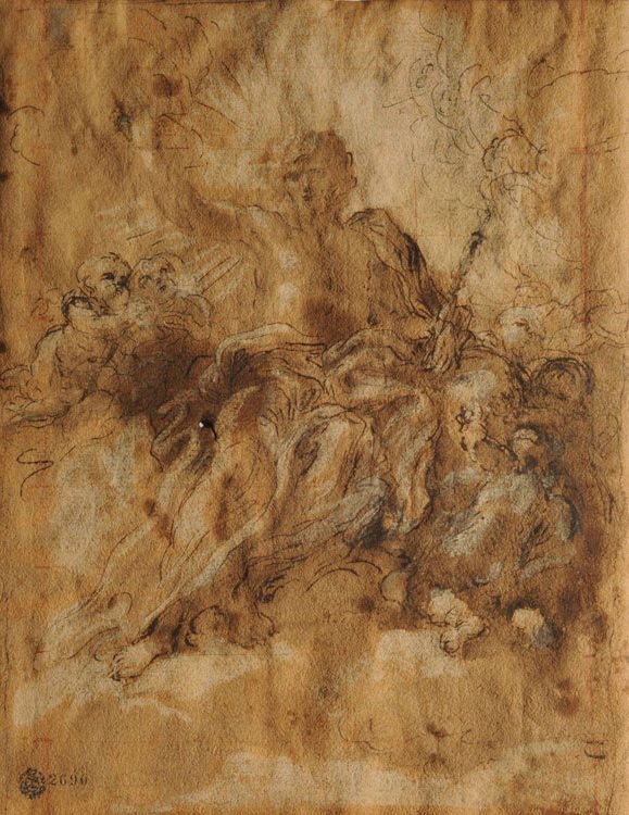 Chrystus w chwale z aniołami autorstwa Giovanni Battista Gaulli
