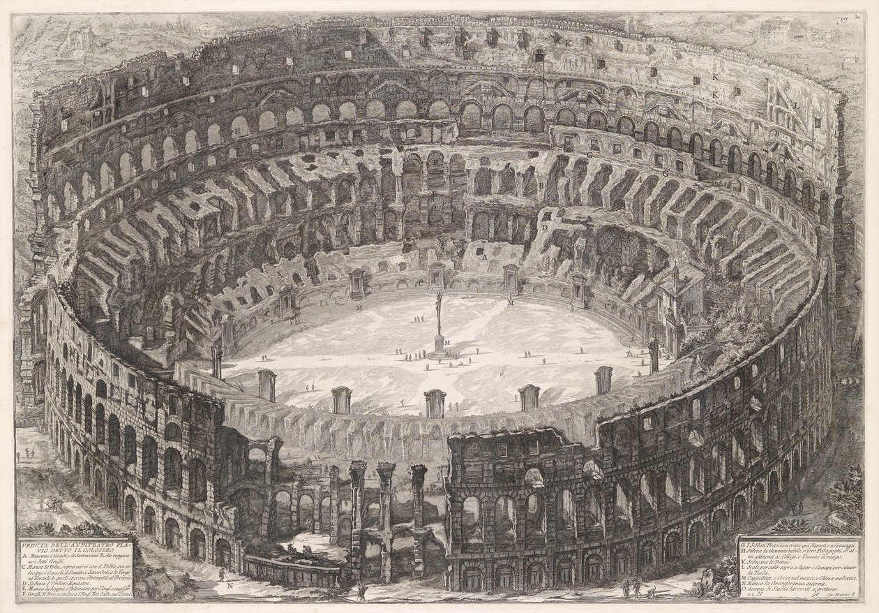 Koloseum z lotu ptaka autorstwa Giovanni Battista Piranesi