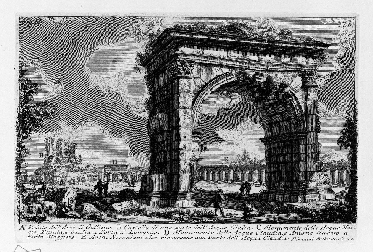 Łuk Gallienusa autorstwa Giovanni Battista Piranesi