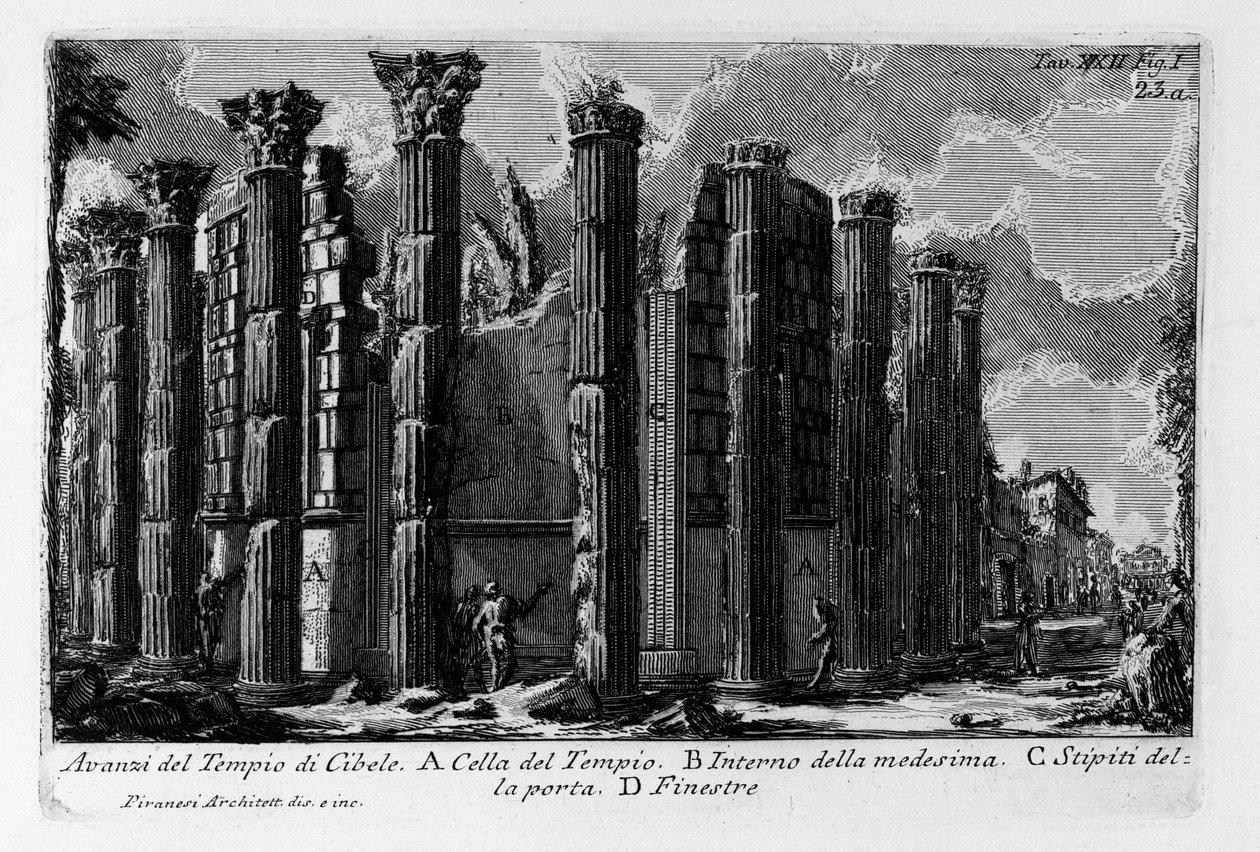 Resztki ze świątyni Cybele autorstwa Giovanni Battista Piranesi