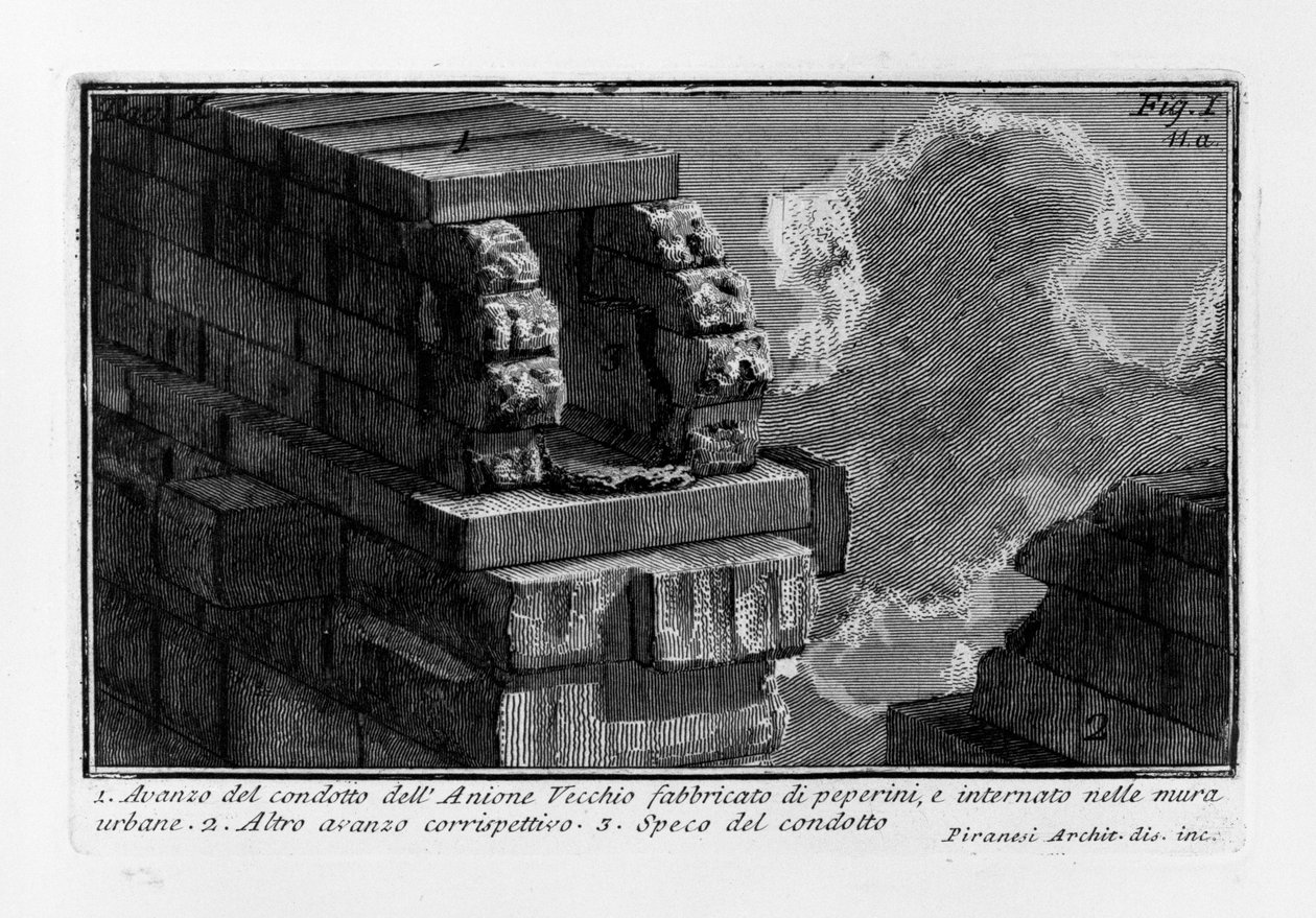 Pozostałość po przewodzie Anione Vecchio autorstwa Giovanni Battista Piranesi