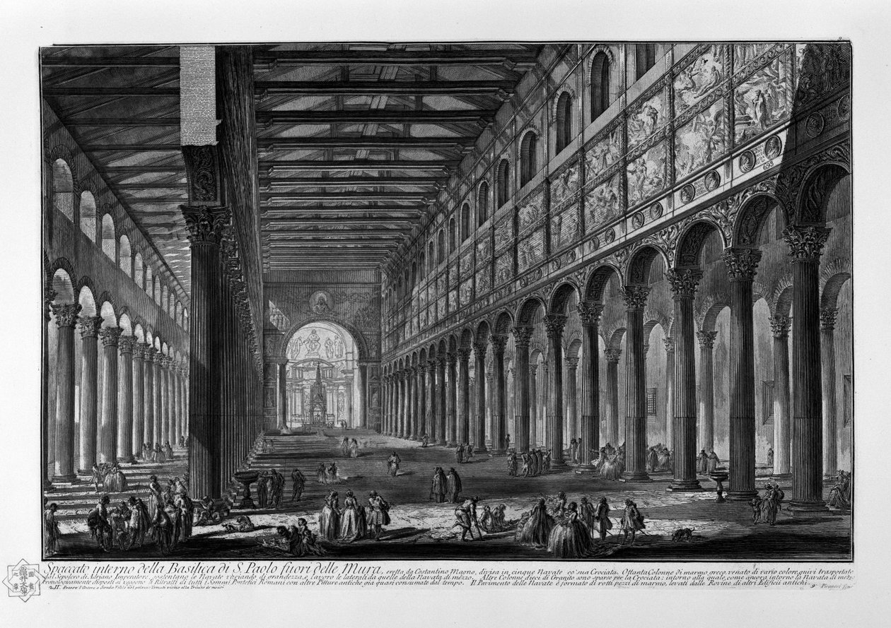 Bazylika św. Pawła za Murami autorstwa Giovanni Battista Piranesi