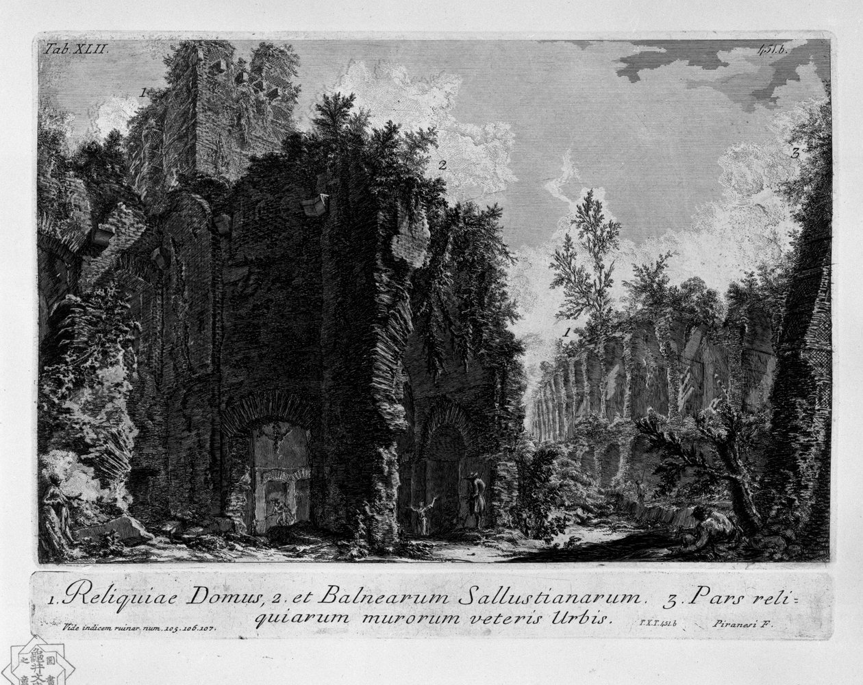 Nacięcie Giovanniego Battisty Piranesiego przedstawiające Horti Sallustiani (Ogrody Salustian) w Rzymie autorstwa Giovanni Battista Piranesi
