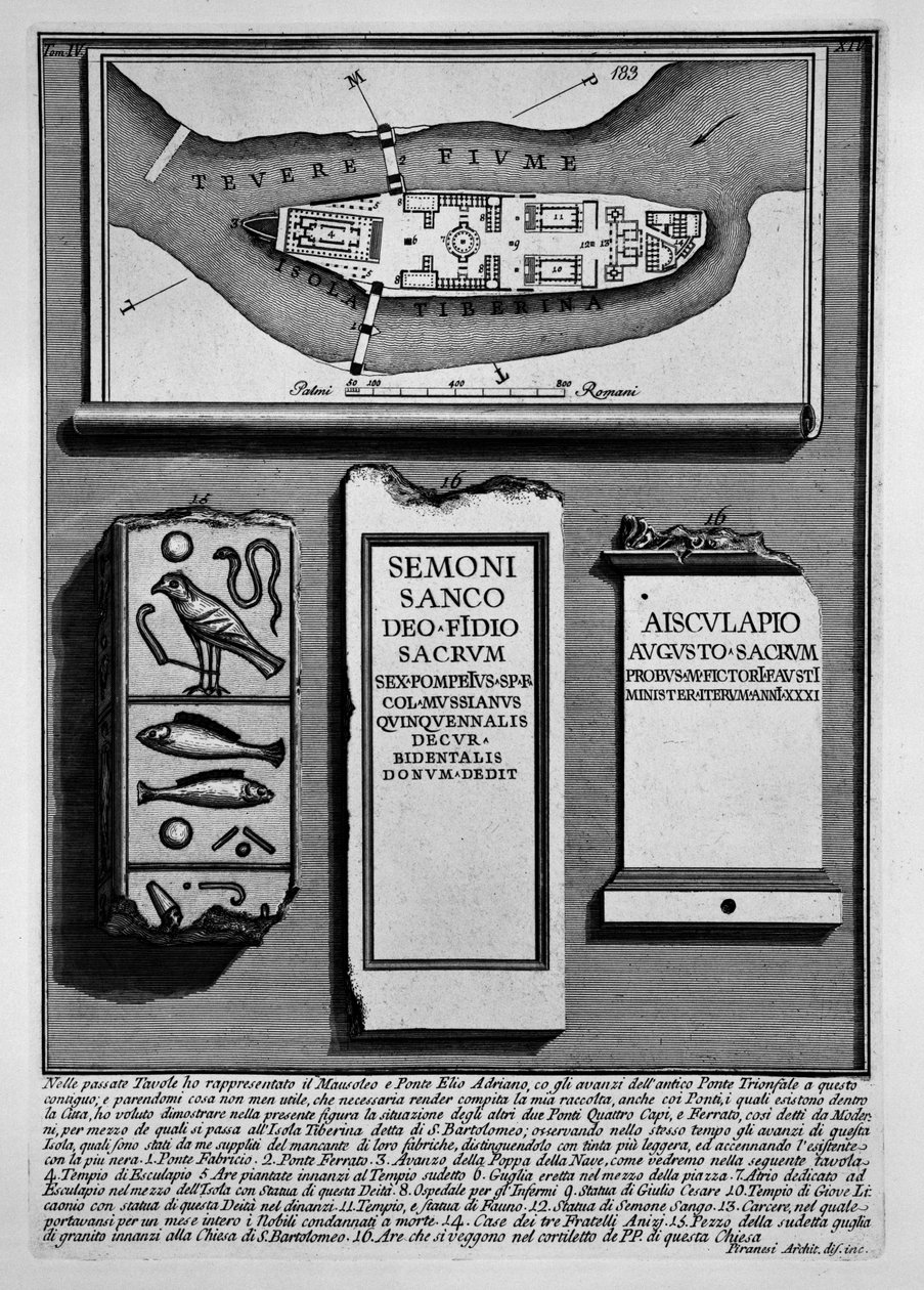 Wyspa Tybru autorstwa Giovanni Battista Piranesi