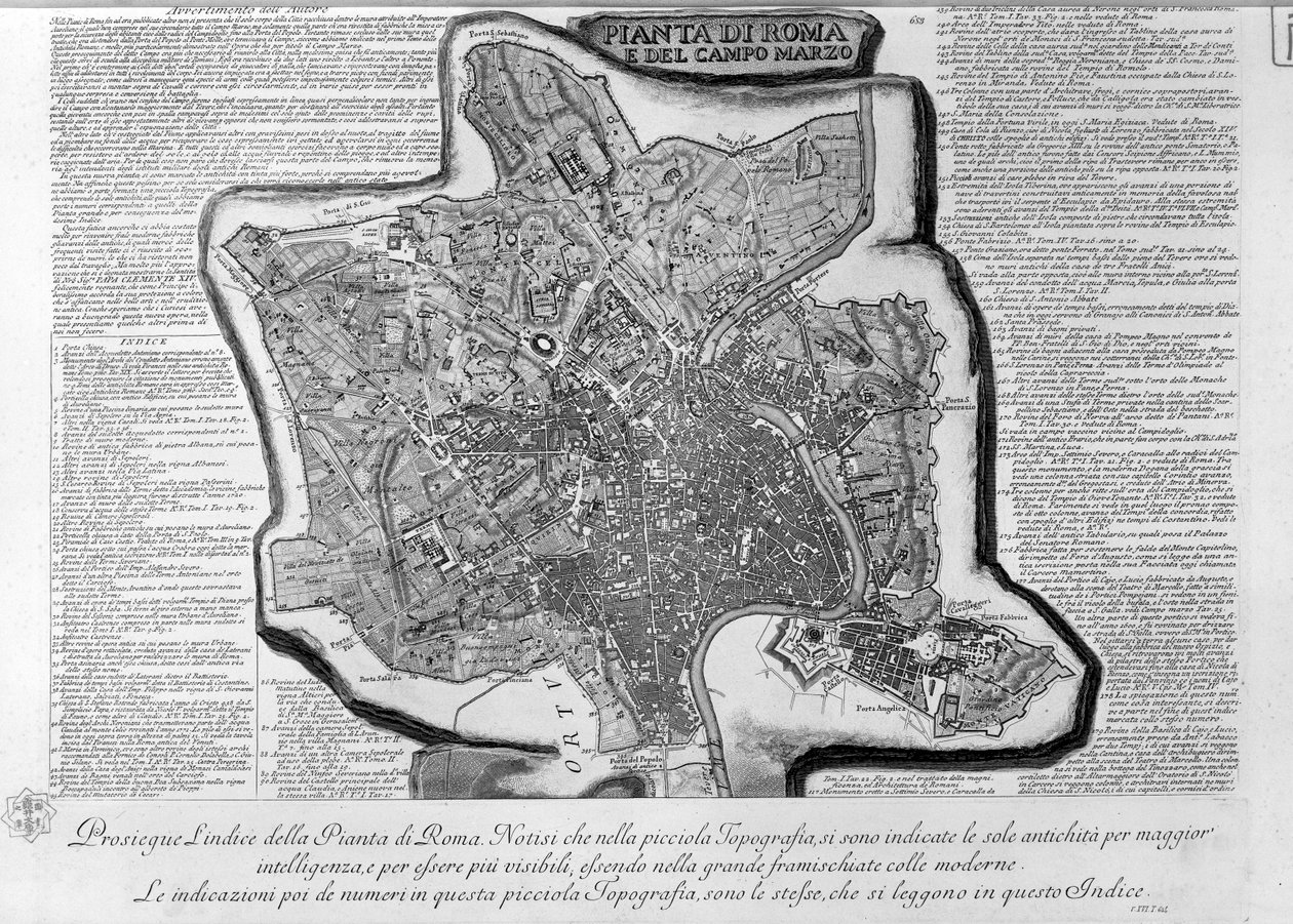 Mapa Rzymu cz. 1 autorstwa Giovanni Battista Piranesi