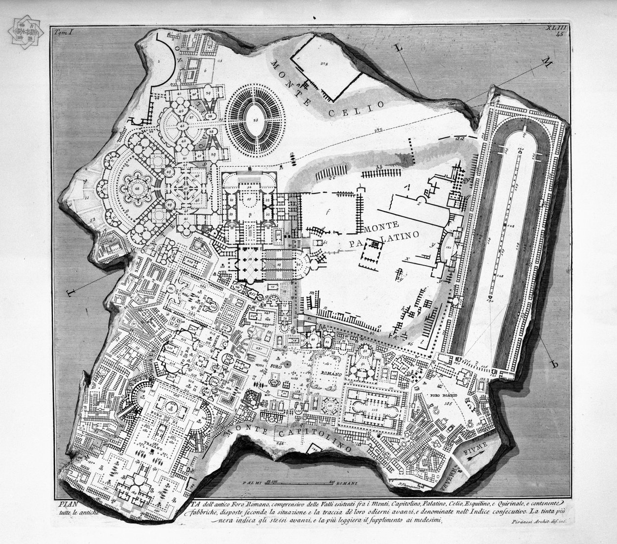 Mapa Forum Romanum autorstwa Giovanni Battista Piranesi