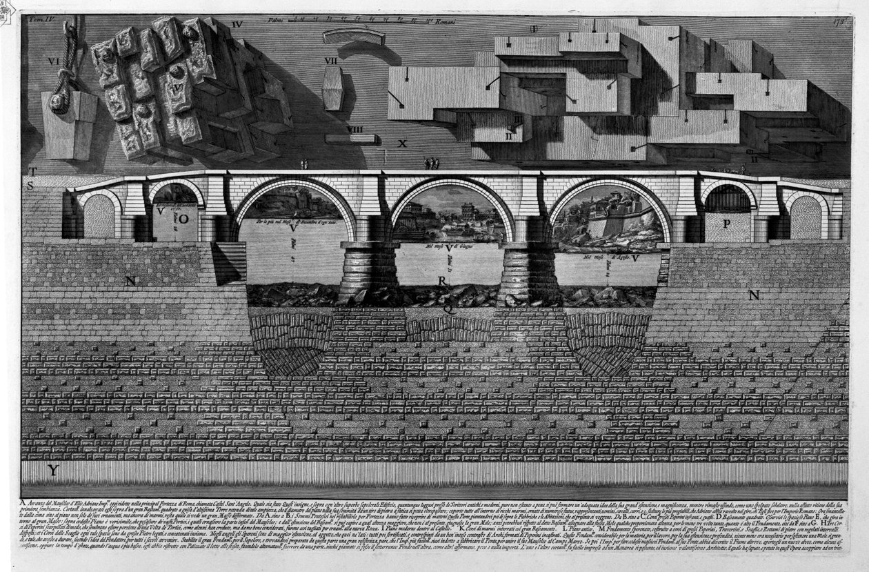 Mauzoleum Hadriana (część tav.) autorstwa Giovanni Battista Piranesi